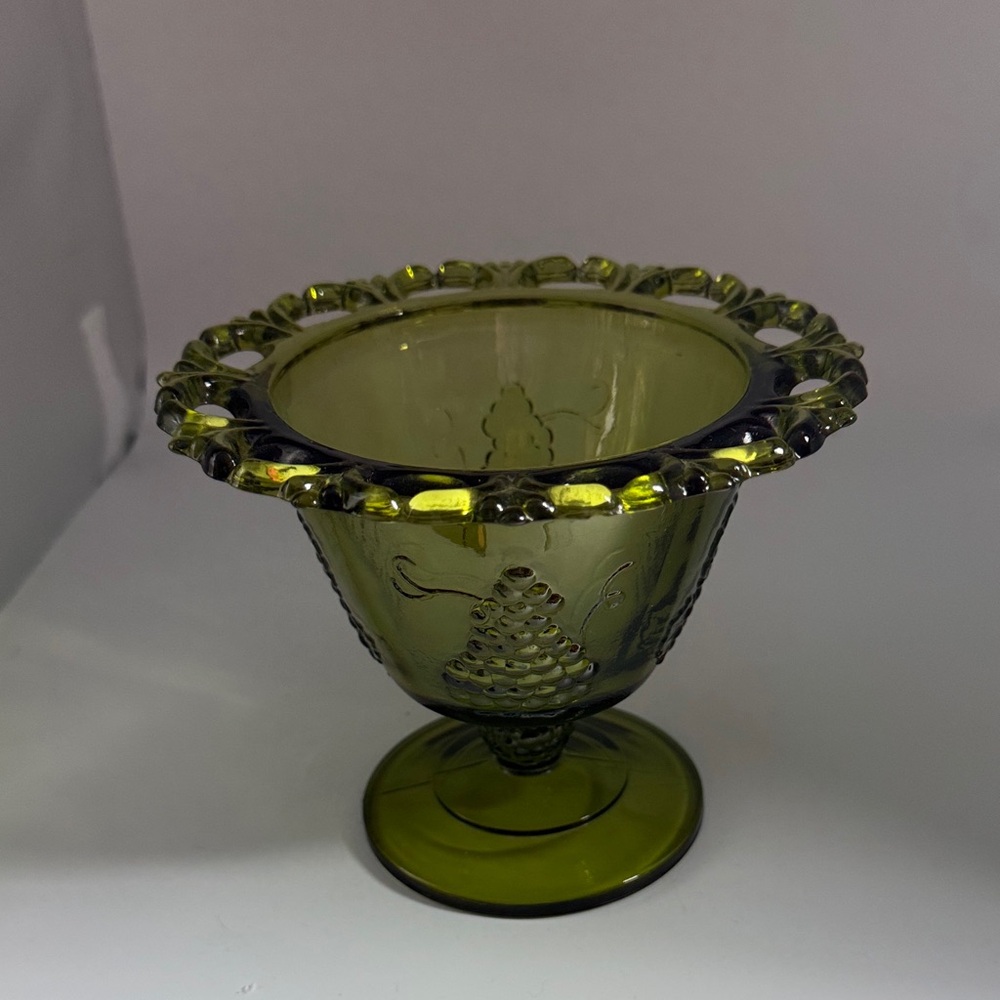 Vintage ?Indiana? Green Compote or Candy Dish